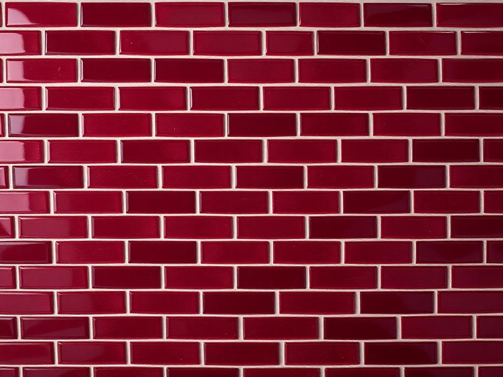 Burgundy Gloss Kitchen Tile 75 — Gloss ceramic 75 x 300mm