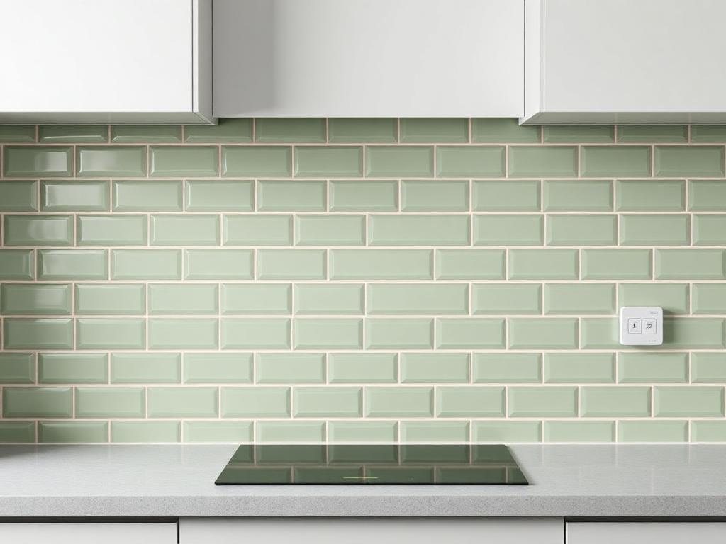 Sage Gloss Kitchen Tile 75 — Gloss ceramic 75 x 300mm